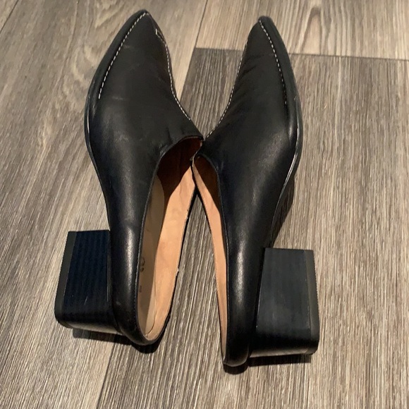 Black contrast stitching slides mules - Picture 5 of 6